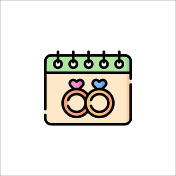 A calendar with two rings on it vector