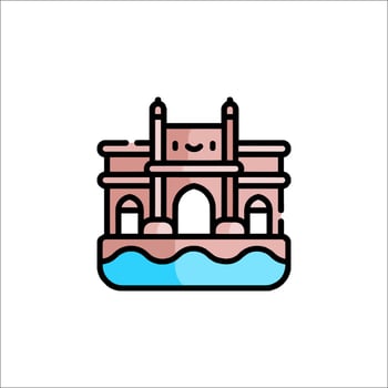 A city icon with a castle in the background vector
