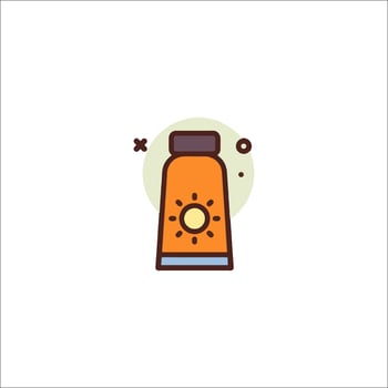 A bottle of orange juice with a sun on it vector