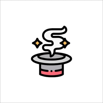 Magic hat icon illustration vector