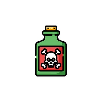 A bottle with a skull and bones inside vector