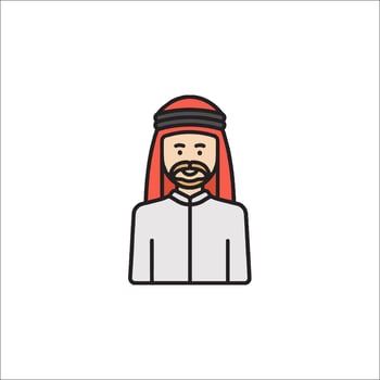 Arab man icon in flat style vector