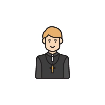 A priest icon in a flat style vector