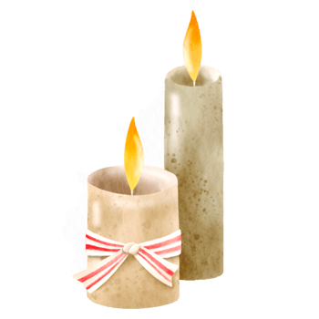Watercolor hand drawn Wax Candles isolated. png