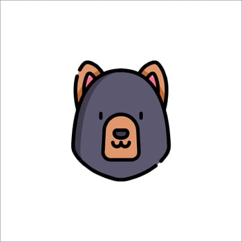 A bear head icon on a white background vector