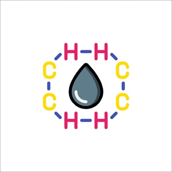A drop of water with the letters h and c in it vector