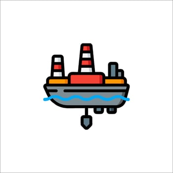 Oil tanker icon illustration vector