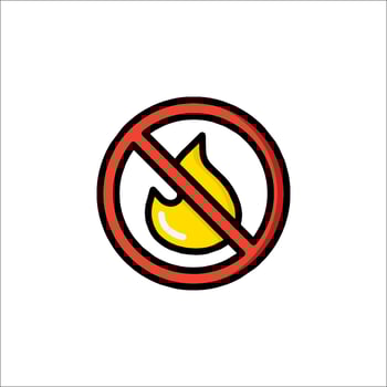 No fire icon illustration vector