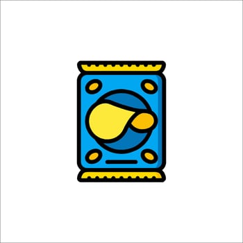 A blue and yellow packet of candy vector
