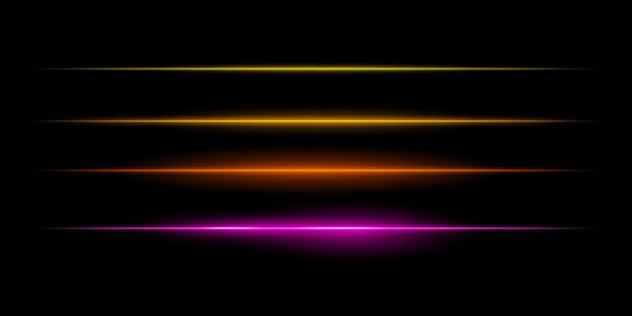 A set of four neon lines on a black background vector