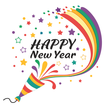 Colorful Party Horn Celebrating New Year png
