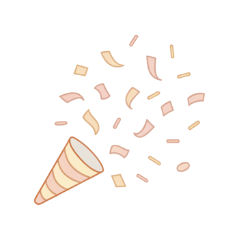 Festive Party Horn with Confetti Explosion png