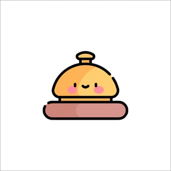A cartoon bell with a face on it vector