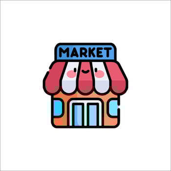 Market icon illustration vector