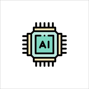A computer chip with the word ai on it vector