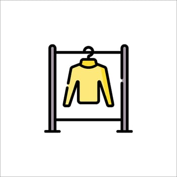 A yellow jacket hanging on a hanger vector