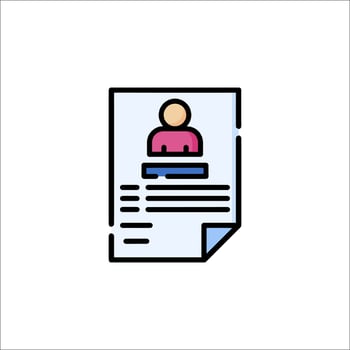 A person is sitting on a document icon vector