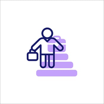 A man with a briefcase and a briefcase icon vector