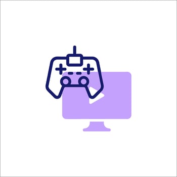 A game controller on a monitor vector