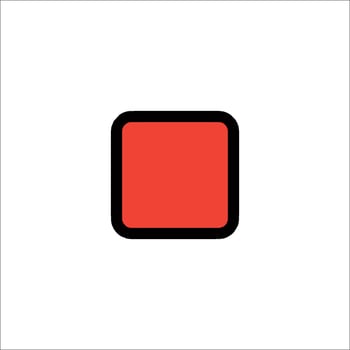 Red square icon on white background vector