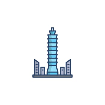 Taipei city skyline icon, line icon, illustration vector