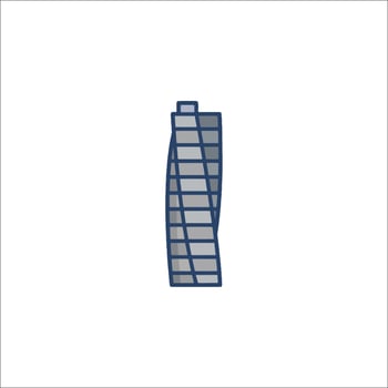 A building icon in a flat style vector