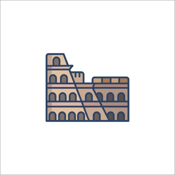 The colosseum in rome, italy icon illustration vector