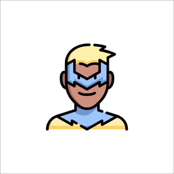 A cartoon character with blue eyes and a yellow mask vector