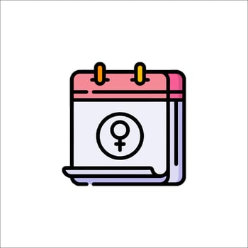 A calendar with a female symbol on it vector