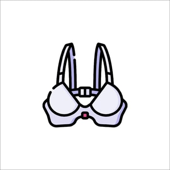 A cartoon bra with a strap on it vector