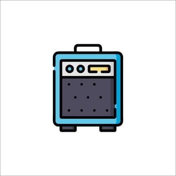 A blue and black amplifier icon on a white background vector
