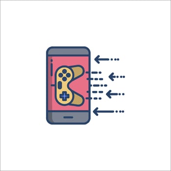 A smartphone with a game controller icon vector