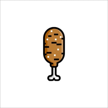A brown ice cream stick with a piece of meat on it vector