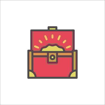 A red box with a gold coin inside vector