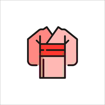 A pink kimono on a white background vector