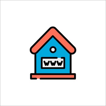 A house with a web address on it vector