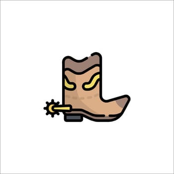 Cowboy boot icon isolated on white background vector