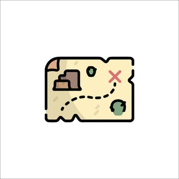 A treasure map icon on a white background vector