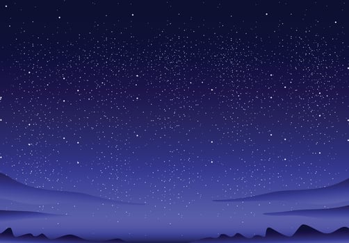 The night sky in nature looks charming blue vector
