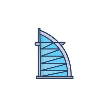 Burj al arab hotel icon illustration vector