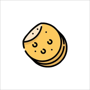 A piece of cheese is shown in a line drawing vector