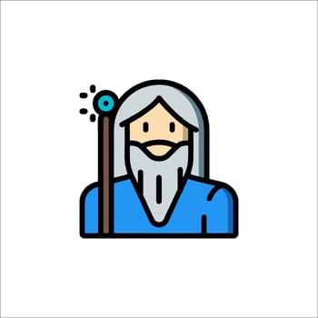 A wizard with a staff icon vector