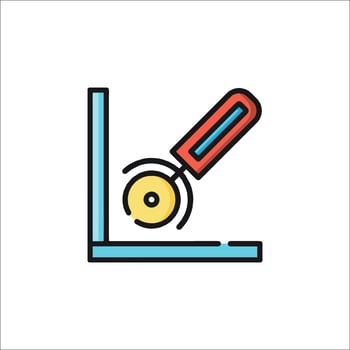 A flat icon of a hammer and a knife vector