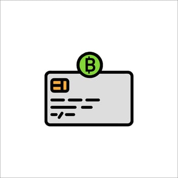 Bitcoin credit card icon illustration vector
