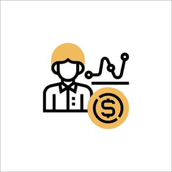 A man with a dollar sign icon vector