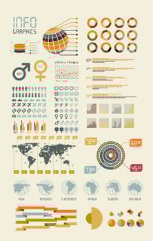 Infographics with world map. vector