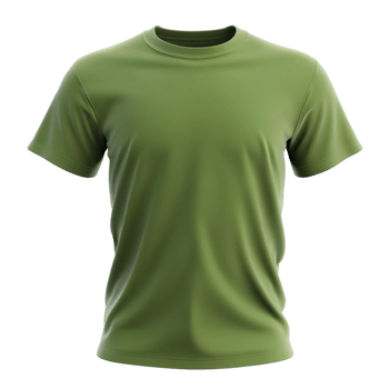 A Green T-Shirt Displayed Prominently Against A Transparent Background. png