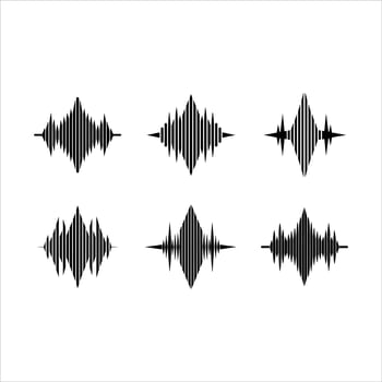 Sound Wave and Linocut Silhouette Design vector