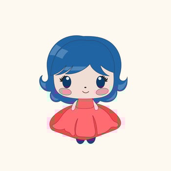 Cute little girl in a dress illustration vector