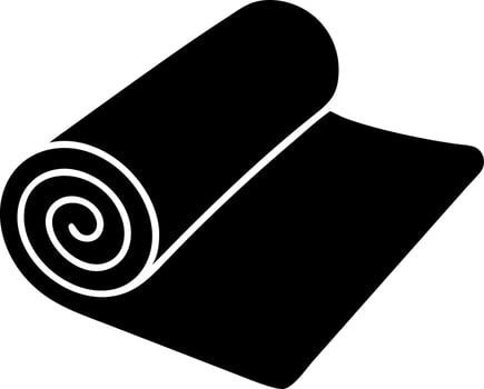 Black Yoga Mat for Fitness and Exercise Illustrations vector